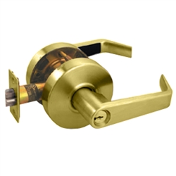 Arrow RL12SR03-238 Polished Brass US3 Grade 2 Storeroom RL Series Cylindrical Levers With 2-3/8" Backset
