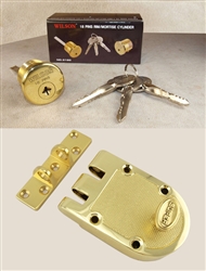 Super Lock Solid Jimmy Proof Deadlock Deadbolt Single Cylinder Lock Set with Wilson 6180 Top Security 18 pins Rim/Mortise 1-1/8" Cylinder Combo (interchangeable) Solid Brass, PB (US3) Body, HIGH SECURITY, 3 dimensional cross section key