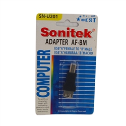 Sonitek SN-U201 AF-BM USB Adapter USB "A" Female To "B" Male