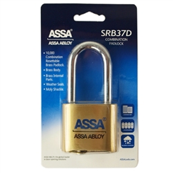 Assa SRB37 Brass Body 4-Dial Combination Padlock With 2" Shackle Clearance