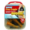 PLASPLUGS, STC310US, 10 Pack, Plas-Toggle, Plastic Cavity Anchor, Drywall Anchor