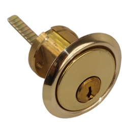 Ilco 7075SC-03 Polished Brass US3 Solid Replacement Rim Cylinder Lock For Doors 1-3/8" - 2-1/4" Thick With Schlage SC1 Keyway