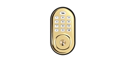 Yale Real Living YRD216-NR-605 Polished Brass 605 Electronic Push Button Deadbolt With Key Override & Zwave Technology