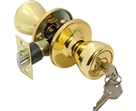 Tuff Stuff T0403A Polished Brass US3 Tulip Knob Entry Lockset With Adjustable Backset