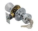 Tuff Stuff T04PCA Polished Chrome Tulip Knob Entry Lockset With Adjustable Backset