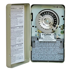 Tork 1101 - 24 Hr. Dial Time Switch - NEMA 1 Indoor Steel Case - SPST - 40 Amps - 120 VAC