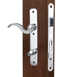 TACO Trans Atlantic DL-ML800 Series, Polished Chrome, Heavy Duty Solid Brass Atrium style Mortise Lock, Single Cylinder Mortise Entry Lever Handle Plate Trim Set, Narrow Style Storm Patio Door Lockset with 1-3/4" Backset Lock Set