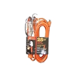 PCC Power Cords & Cables PCC-36725 25' Incandescent Trouble Work Light Portable Hand Drop Light 16/3 SJTW Cord 10A 125V Grounded Side Outlet Metal Cage Bulb Guard