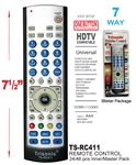 Trisonic TS-RC411 Universal 6 Way Remote Control HDTV Compatible one Button Programming Stores 6 Codes