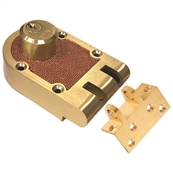 Em-D-Kay (Like Segal) Solid Bronze Jimmy Proof Deadlock Double Cylinder Lock Set, Commercial Grade Locksmith Quality, Angle Strike, Bronze (US10)