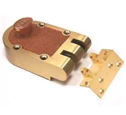 Em-D-Kay (Like Segal) Solid Bronze Jimmy Proof Deadlock Deadbolt Single Cylinder Lock Set Locksmith Quality Construction, Angle Strike, Bronze (US10) Finish, Boxed