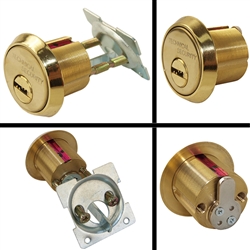Em-D-Kay TSS 1900, (Like Mul-T-Lock) High Security Rim/Mortise 1-1/8" Cylinder Combo (Interchangeable) Solid Brass Construction, HIGH SECURITY, 006 KEYWAY, Polished US3 Finish