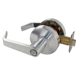 Em-D-Kay TSSL30026 (Like Trans Atlantic DX-LSV40-R) Satin Chrome US26D Privacy Bed & Bath Grade 2 Commercial Cylindrical ADA Angled Lever Lockset