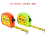 Tuff Stuff 91616 Orange and Green Neon Color 3/4" X 16' Power Tape Measure Rule (1 Assorted Color Per Order), A two rivet end hook can stand up to repeated use, Ideal for measuring materials and distances up to 16 ft.