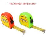 Tuff Stuff 91625 Orange and Green Neon Color 1" X 25' Power Tape Measure Rule (1 Assorted Color Per Order), A two rivet end hook can stand up to repeated use, Ideal for measuring materials and distances up to 25 ft.