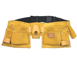 Tuff Stuff, TST96065, 11 Pocket Heavy Duty Leather Tool Work Apron With Web Belt Snap Buckle