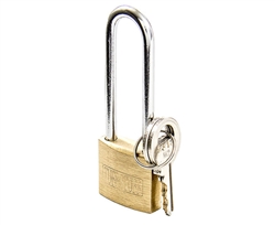 Tuff Stuff 3100LS 1" Solid Brass Body Padlock With Long Shackle