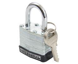 Tuff Stuff 4125 1-1/4" Laminated Steel Padlock with Protective Bumper