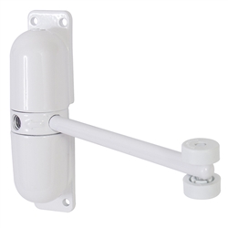 Tuff Stuff 647 White Adjustable Mini Door Closer With Metal Housing
