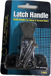 Ultra Hardware 31603 Black Finish Inside Storm Door Latch Handle - Resilient Keeper