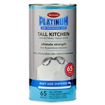 Ultrasac Platinum 013009065 White 13 Gallon Tall Kitchen Antimicrobial Odor Control Drawstring Trash Bags 65 Bags Per Tube 0.90 MIL 24"X27-3/8"