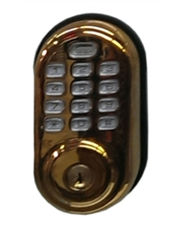 Arrow Revolution V2-41-03-V2S-V2L, Brass, Stand Alone Pushbutton With Key Override Electronic Deadbolt