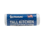 Ultrasac 13070C18 13 Gallon Clear Recycling Tall Kitchen Trash Bags 18 Bags Per Roll 0.7 MIL 23"X29"