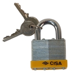 CISA LOCK VL45-11-10 1-3/4 Inch (44mm) Laminated Brass Cylinder Padlock With Protective Bumper Standard Hardened Steel Shackle