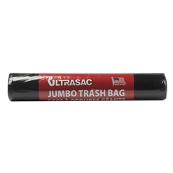 Ultrasac 45105B05 Black Jumbo 45 Gallon Garbage Trash Bags 5 Bags Per Roll 1.05 MIL 40"X46"