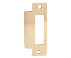 Don-Jo MST-261-BP Brass Plated 4-7/8" x 1-1/4" Mortise Lock Strike Plate With Large Hole