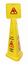 HBC, WFCONE, Yellow, Wet Floor Caution Cone, English / Spanish