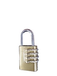 Wilson 1122 1-1/8" Solid Brass Body Combination Padlock 4 Numbers