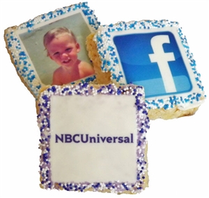 2.5" Square Photo/or logo Krispie Treats, dozen