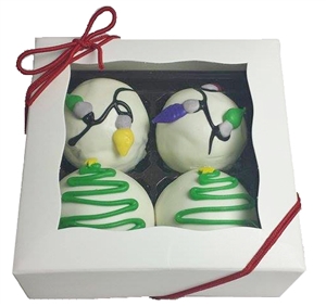 Cake Truffles Holiday Designs, Gift Box of 4