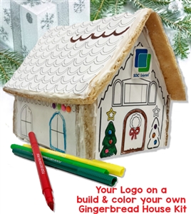 Color Your Own Gingerbread House Kit with Logo