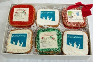 Holiday Greeting Cookie Gift Box, one dozen