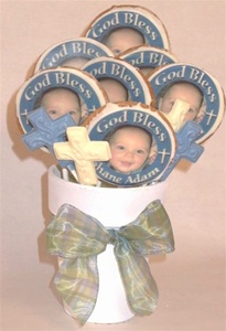 Baptism Photo Cookie Centerpiece, 6 cookies