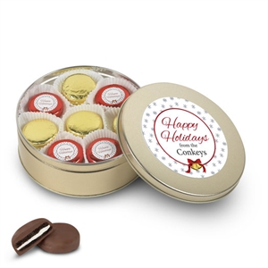 Personalized Happy Holidays Foiled Oreo Gift Tin of 16