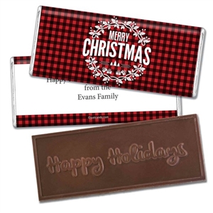 Personalized Holiday Candy Bar - Festively Flannel