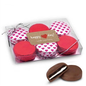 Personalized Valentine's Day Happy Heart Gift Box, 6 Chocolate Covered Oreos.