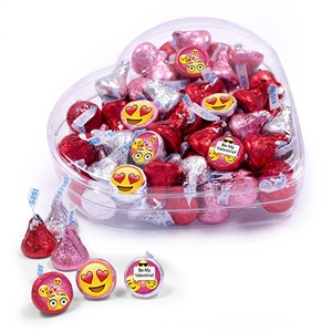 Valentine's Day EMOJI Clear Heart Box, 13 oz.