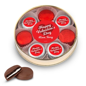 Personalized Valentine's Day Script Heart Gift Box, 8 Chocolate Covered Oreos