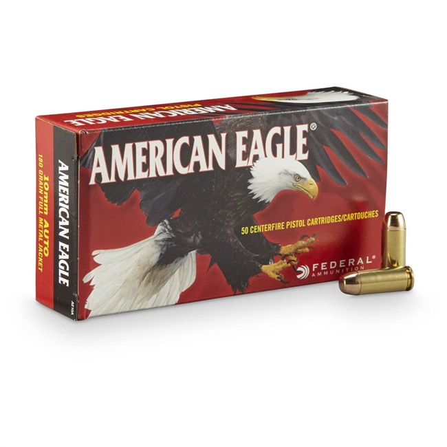 Federal American Eagle Pistol, 10mm, FMJ, 180 Grain, 50 Rounds