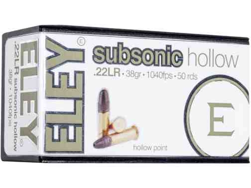 Eley Subsonic Hollow Ammunition 22 Long Rifle 38 Grain