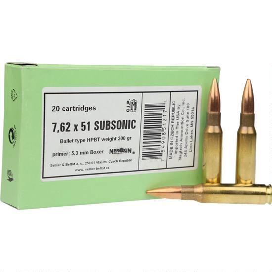 Sellier & Bellot 7.62x51 Nato Subsonic