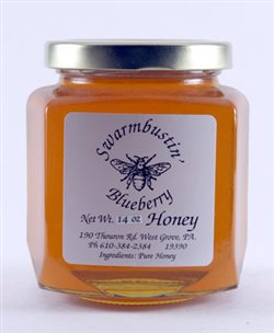 Blueberry Flavored Honey - 14 oz. Hex Jar