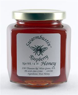 Raspberry Flavored Honey - 14 oz. Hex Jar