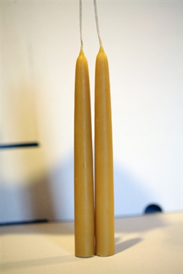 Handdipped 100% Pure BEESWAX Candles - 8" in Pairs