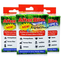 3x After Bite Insect & Mosquitoes Bites Stings Itching Pain Relief  15 Wipes Sachets