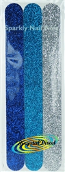 Alida 3 Sparkly Nail Files Blue Silver Pack